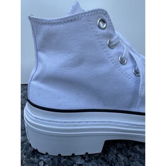 Converse CT All Star White Lugged Heel Platform Women Sneakers A10364C Sz 10.5 - Picture 4 of 15
